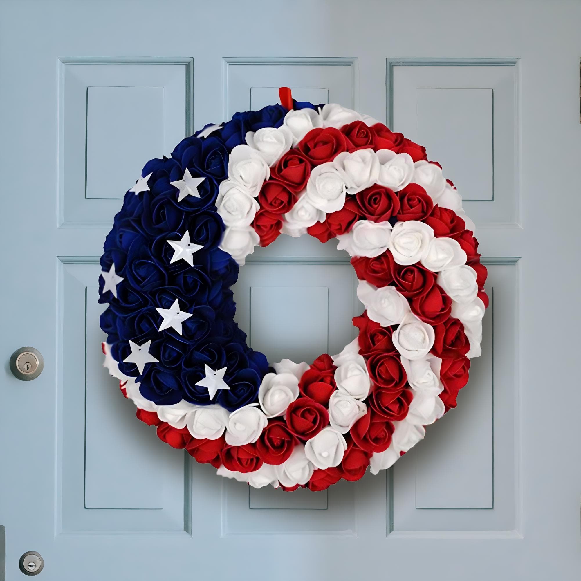American flag flower wreath