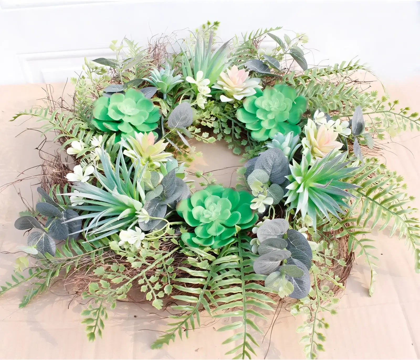 diy faux succulent wreath