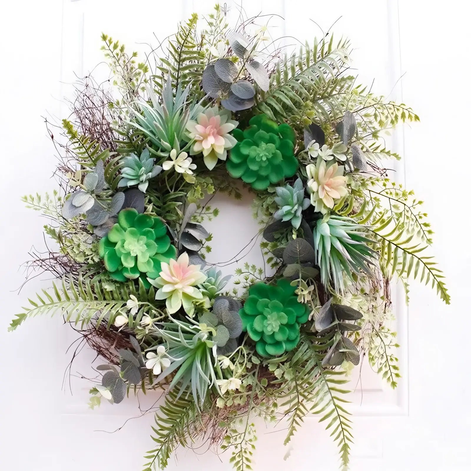 succulent wreath artificial Faux Succulent Wreath