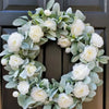 Load image into Gallery viewer, lambs ear wreath on a door