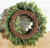 mixed greenery wreath