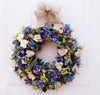 purple flower wreath