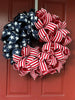 Load image into Gallery viewer, 4th july ribbon wreath on a door