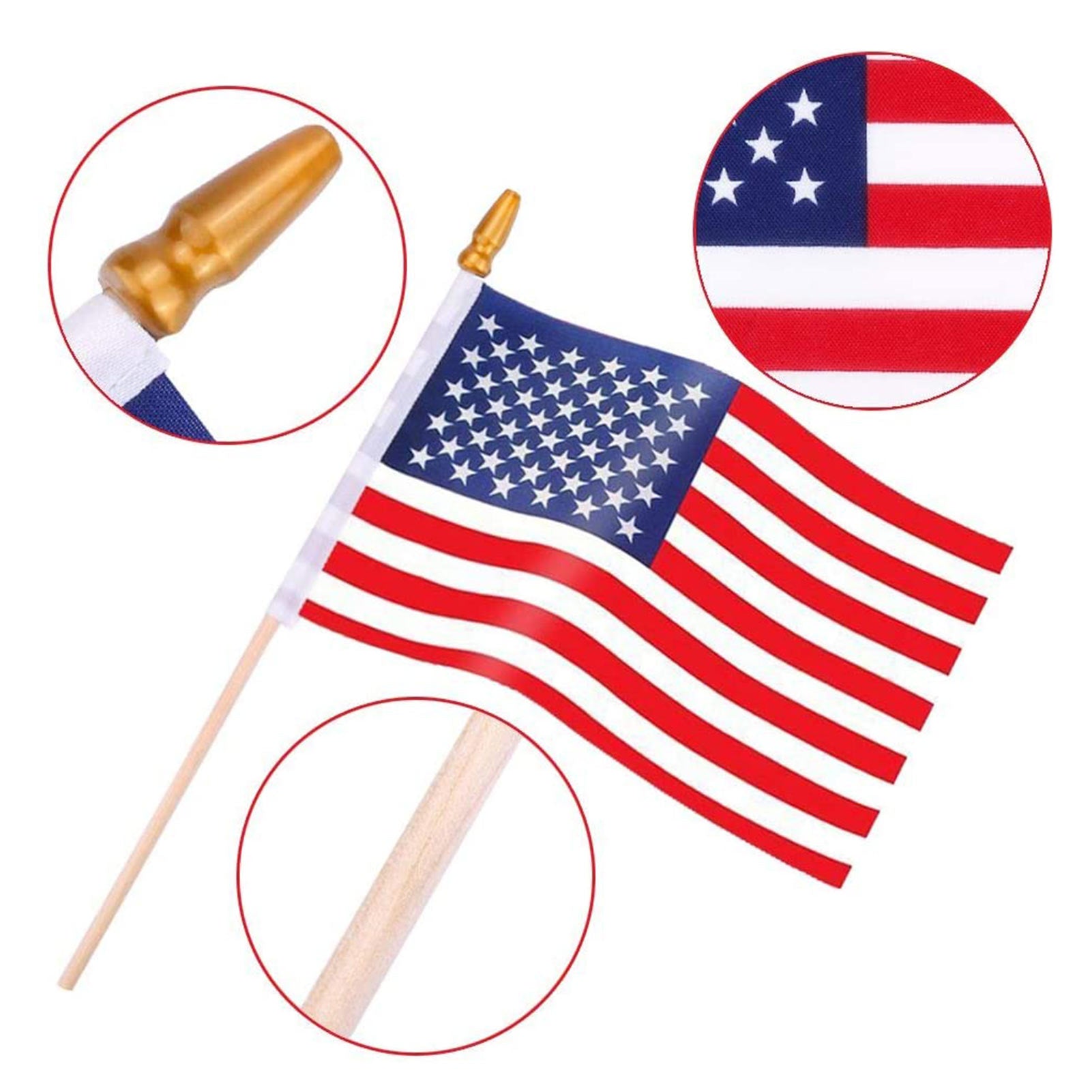 10pcs patriotic stick flag