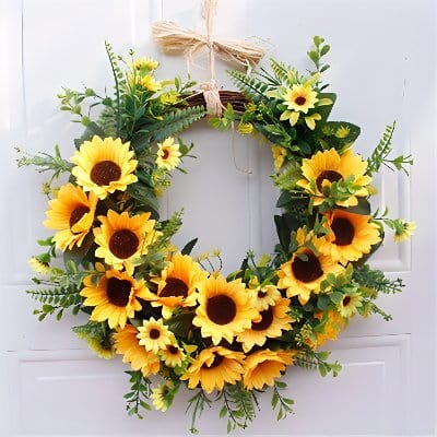 wreath with sunflowers