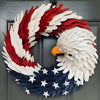 American Eagle Wreath hanging on a black door