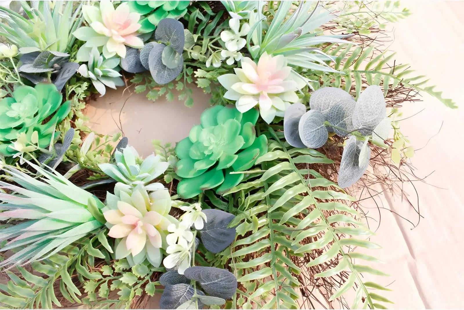 succulent wreath artificial Faux Succulent Wreath