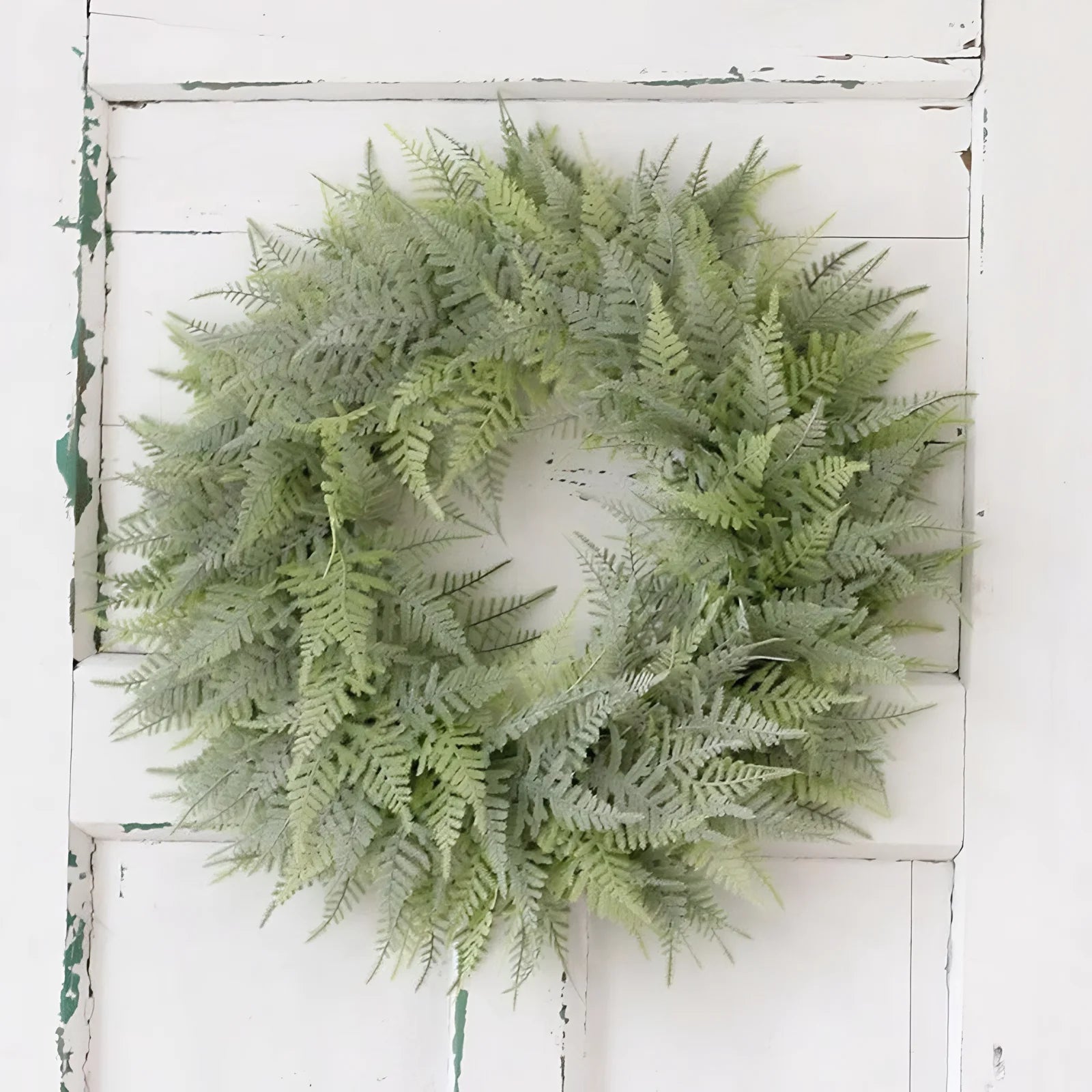 fern wreath on a door
