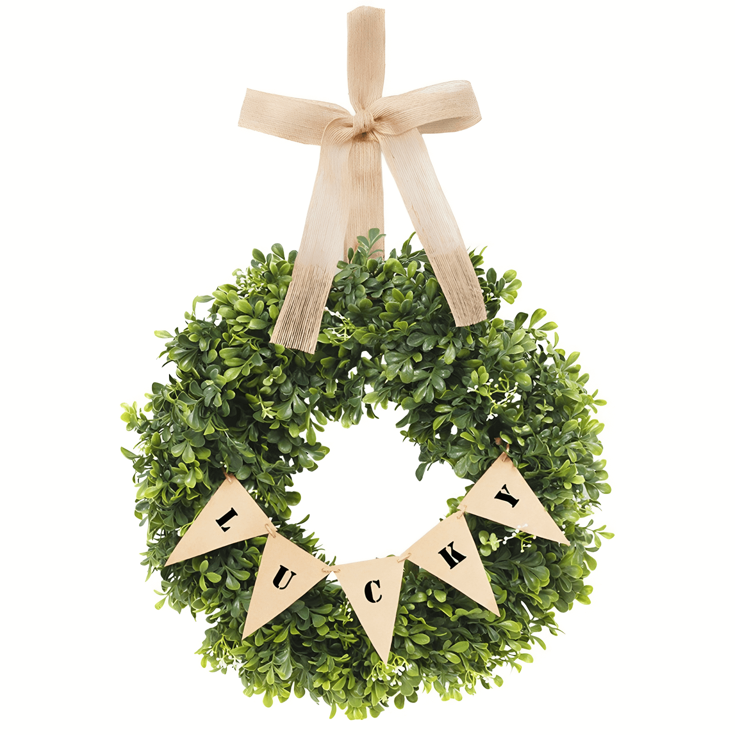 Boxwood wreath with ribbon