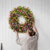 farmhouse spring and christmas wreath