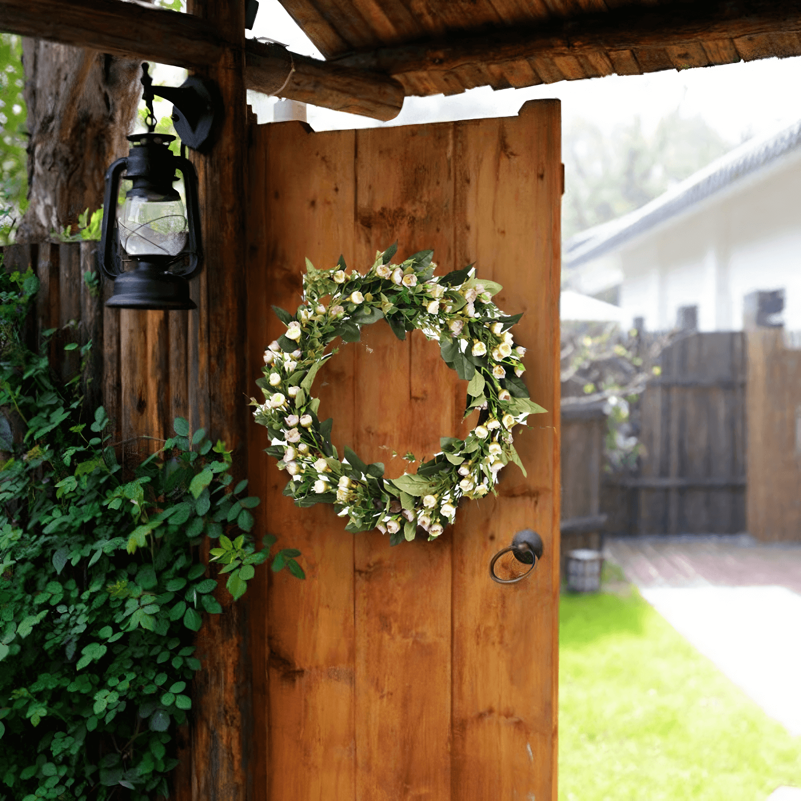 Front gate Christmas wreath