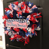 Load image into Gallery viewer, god bless usa wreath on a door