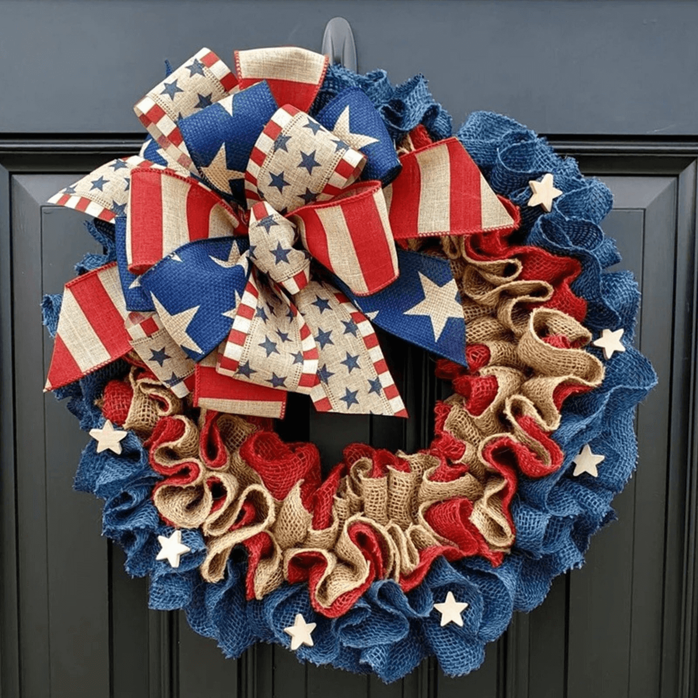 Pompotops Summer Patriotic Independence Day Wreath, 13.78x13.78 Inch,  Memorial Day Wreaths For Front Door, Festival Celebration Wreaths, All  Season Welcome Sign Door Hangers 