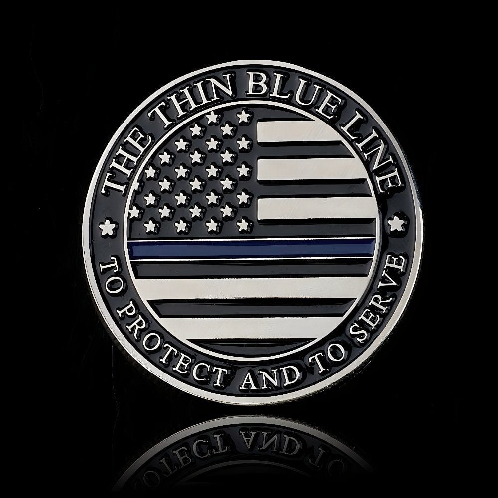 Thin blue line challenge coin