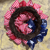 Load image into Gallery viewer, patriotic mesh ribbon wreath from the back