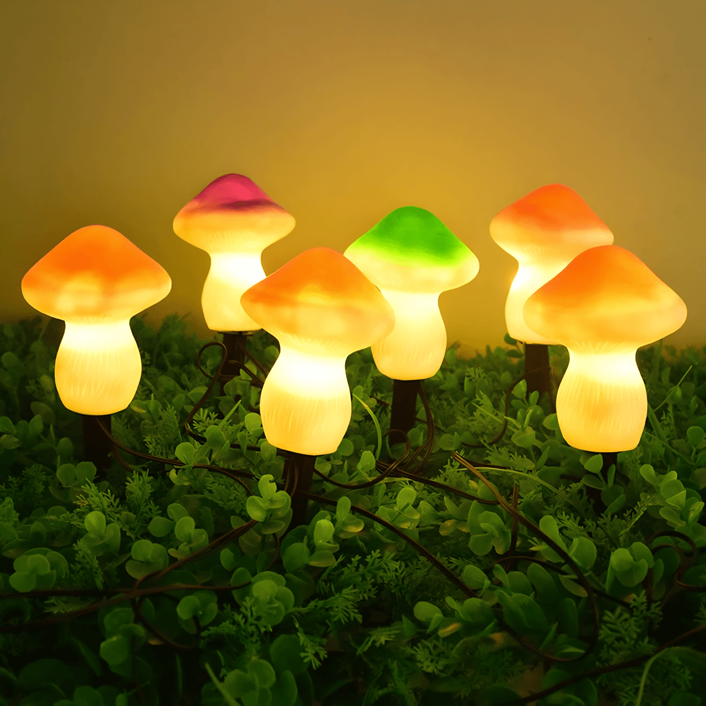 solar mushroom lights
