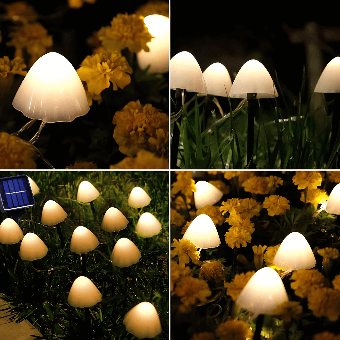 solar powered mushroom garden lights