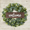 Welcome wreath sign