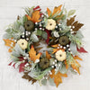 white pumpkin fall wreath