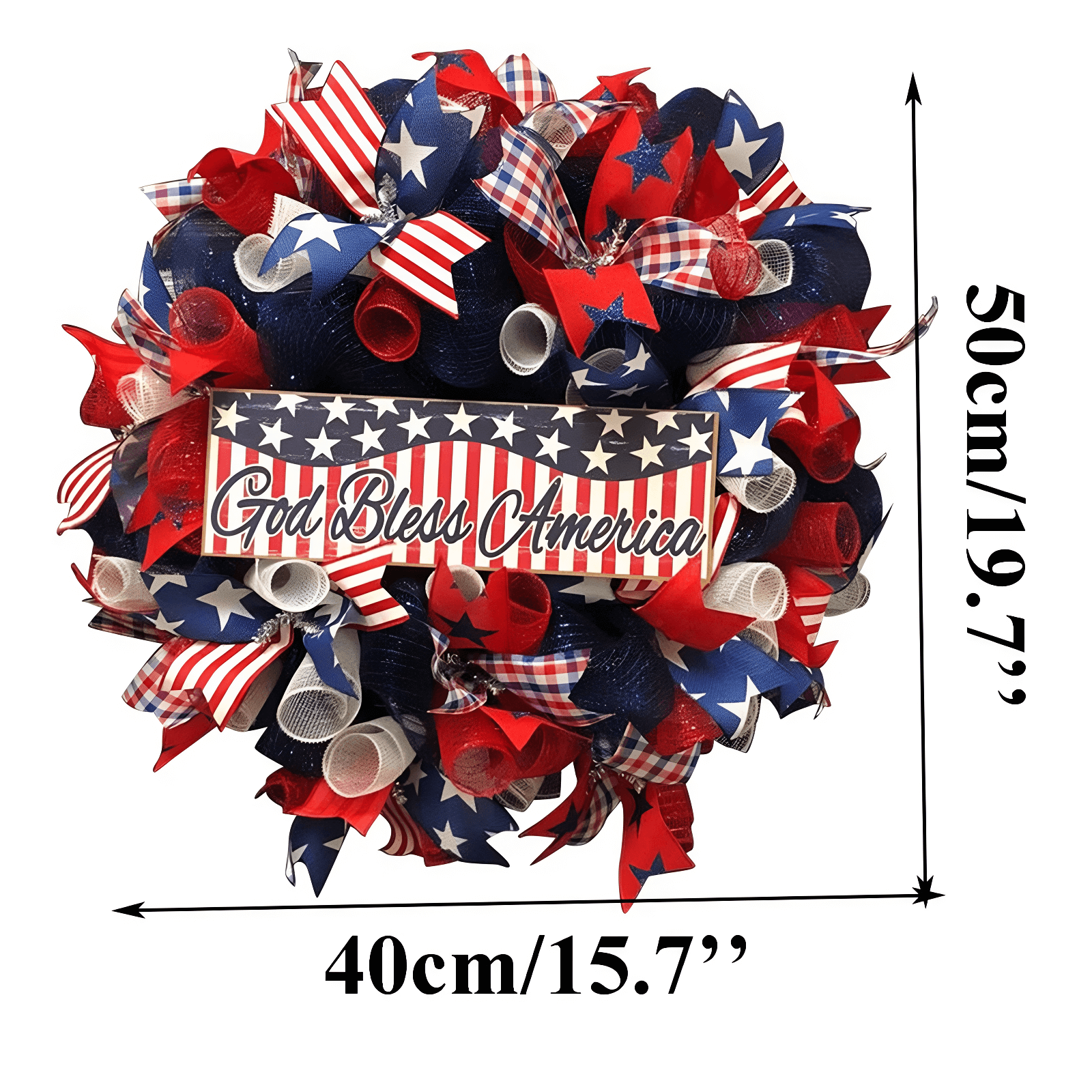 god bless america wreath size