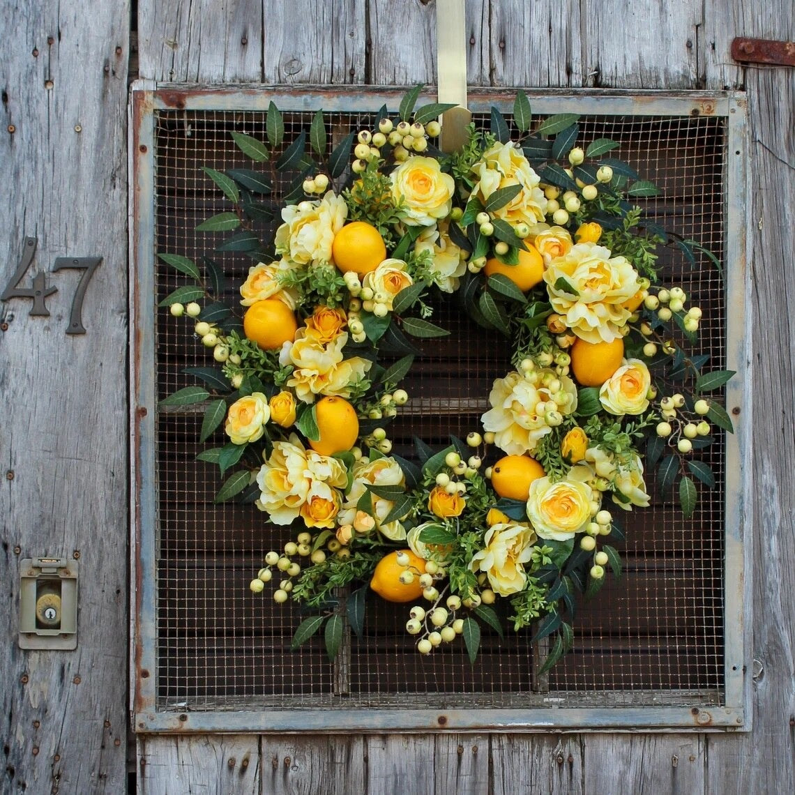 lemon wreath for front door