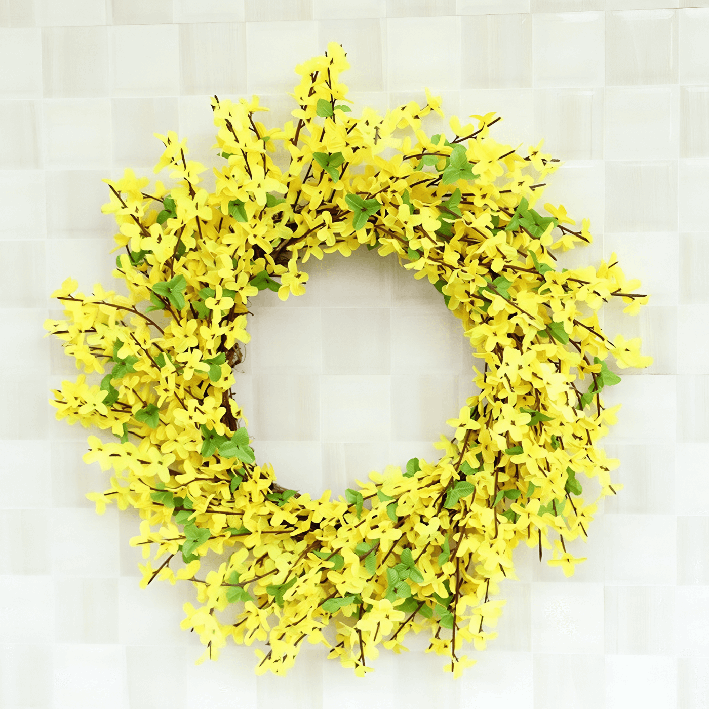 yellow forsythia wreath